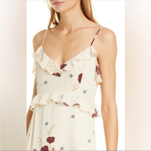 Joie Cassiel Floral Ruffle Maxi Dress Size 0 - Picture 5 of 6